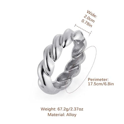 HZMAN Chunky Gold Cuff Bracelets for Women Thick Wide Bangle Bracelet Hammered Open Hinge Wrist Cuff Bracelet Jewelry Gift - color: 06.Twisted Shape Silver