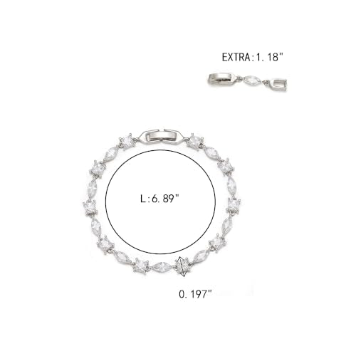 FANZE Gold Plated Cubic Zirconia Tennis Bracelets for Women Dainty Trendy Adjustable Bracelet Jewelry Gift for Ladies Wedding Mother Birthday Anniversary - style: Style 11
