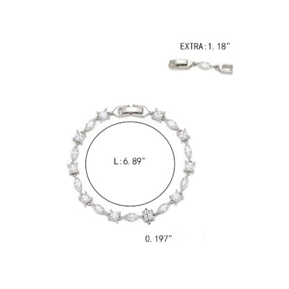 FANZE Gold Plated Cubic Zirconia Tennis Bracelets for Women Dainty Trendy Adjustable Bracelet Jewelry Gift for Ladies Wedding Mother Birthday Anniversary - style: Style 11