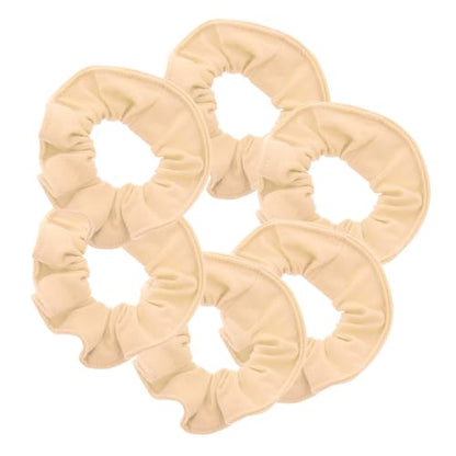 Motique Accessories Large Scrunchies for Women, Pack of 6, Cream | Hair Ties for Medium & Thick Hair - color: Cream