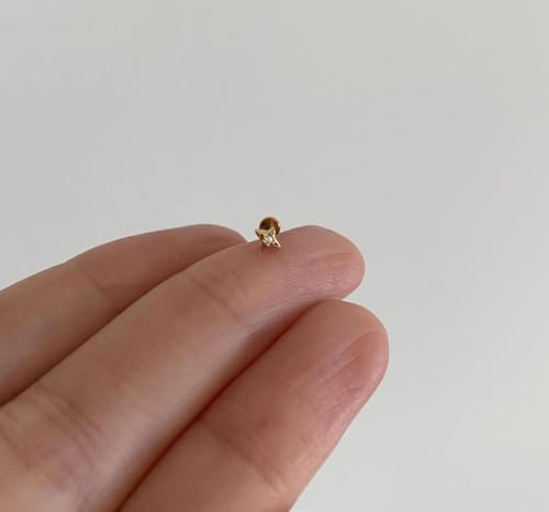 20G/18G/16G Titanium Flat Back Earrings, Threadless Nose Stud Tiny Stud Earrings, Cartilage Tragus Piercing Jewelry Conch Helix Stud - color: CZ Star (gold 3pcs), size: 20ga(0.8mm)