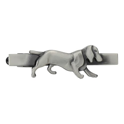 HAWSON Various Tie Clips for Men Unique, Funny Novelty Mens Tie Bar, Personalized Tie Pins for Men, Theme Wedding Party Gifts - style: Ancient Silver Dog