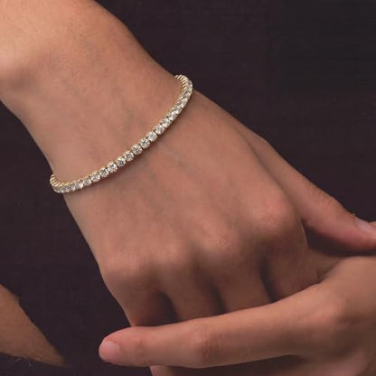 Tennis Bracelet for Women, Cubic Zirconia, Gold or Rhodium, 1.5-3mm | 18K Gold-Plated or Rhodium-Plated Brass, Cubic Zirconia, 1.5-3mm Widths, 6.5-7.5 in, Fade-Resistant, Jewelry Gift Box Ready - color: 2MM | Gold-plated | 6.5 in