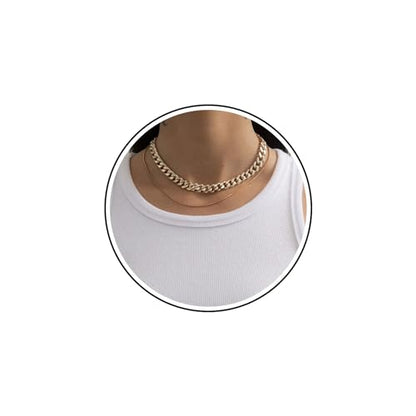 Gold Choker Necklace Dainty Cuban Link Necklace Simple Flat Snake Chain Necklace Layered Herringbone Necklace Hip Hop Jewelry for Women - style: Style-5