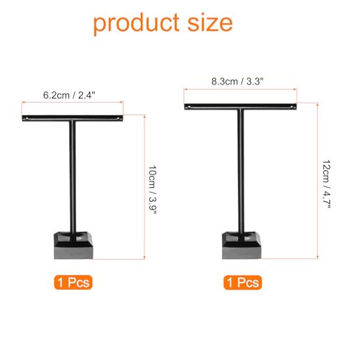 uxcell Earring Display Stands, 2pcs Earring Holder T Bar Earring Organizer Earring Display Storage Rack for Necklaces Bracelet Photography Prop, Black - color: Black