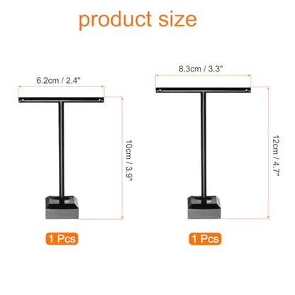 uxcell Earring Display Stands, 2pcs Earring Holder T Bar Earring Organizer Earring Display Storage Rack for Necklaces Bracelet Photography Prop, Black - color: Black