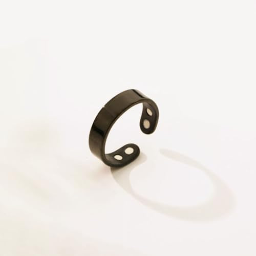 Gold Rings for Women Non Tarnish Stackable Rhinestone Moon Star Rings Dainty Stacking Pearl Butterfly Midi Pinky Thumb Joint Finger Knuckle Ring Set Gold Non Tarnish Jewelry Gifts Trendy Stuff - color: N Silver Black Stackable Rings 2Pcs