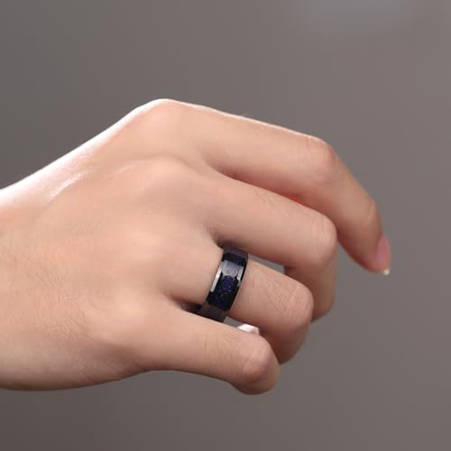 8mm Black Tungsten Carbide Ring for Men Women Red Carbon Fiber Celtic Dragon Inlay Knot Promise Wedding Band Beveled Edges Polished Comfort Fit - color: Blue