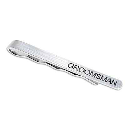 LADY & HOME Tie Clips for Men, Stainless Steel Tie Bars Gifts for Groom, Groomsmen, Father of Groom, Father of Bride, Brother of Bride - style: K:GROOMSMAN