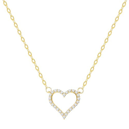 Starain Heart Necklaces for Women Dainty Cubic Zirconia Love Heart Pendant Necklace 18K Gold Plated Chain Trendy Stuff Jewelry - color: A Gold Heart Necklace