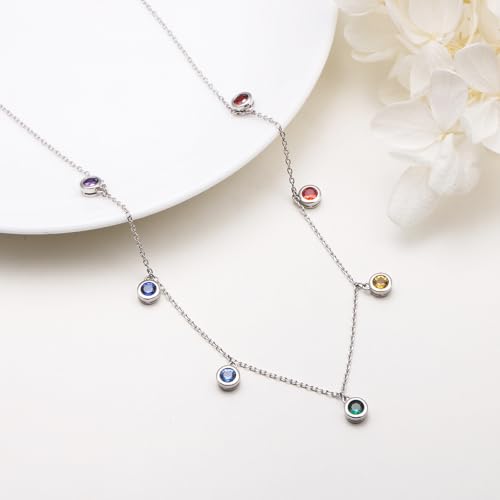 Yearace Choker Necklaces for Women S925 Sterling Silver Sideways Cross/Butterfly/Handcuffs/Infinity Interlocking/Chakra Choker Necklace Dainty Sideways Cross Necklace Jewelry Gift - style: Chakra 14+4"