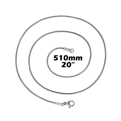 12 Pack Necklace Chains 20 Inches Stainless Steel Snake Chain Necklace with Lobster Clasps for DIY Jewelry Making, 1.2 mm - size: 20 Inches