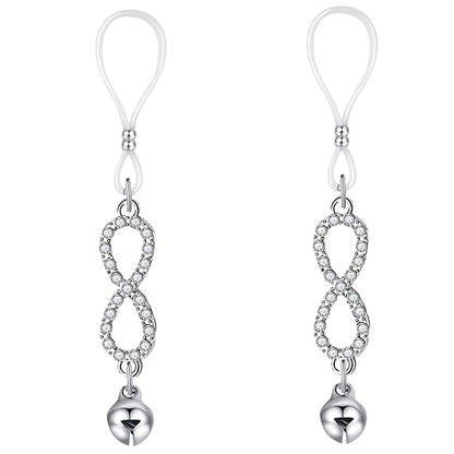 Faux Nipple Piercing Jewelry Rhinestone Nipple Chains Bells Nipple Noose Non Piercing Nipple Rings