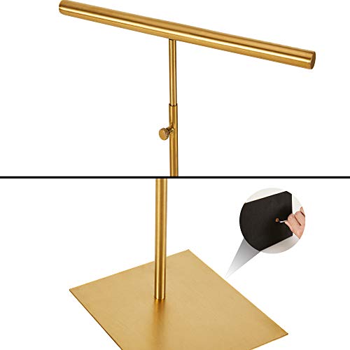 Stainless Necklace Display and Jewelry Stands, 2 Pack Adjustable Height Purse Display Stand, Non-Slip Jewelry Holder Organizer T-bar Tower Necklaces Rack for Vendors Retail Store Counter Home Closet