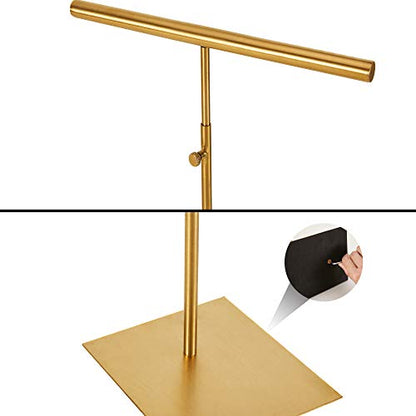 Stainless Necklace Display and Jewelry Stands, 2 Pack Adjustable Height Purse Display Stand, Non-Slip Jewelry Holder Organizer T-bar Tower Necklaces Rack for Vendors Retail Store Counter Home Closet