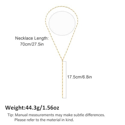 Gold Silver Necklace for Women Y Chain Adjustable Gold Long Necklaces Fashion Dainty Jewelry - color: gold I