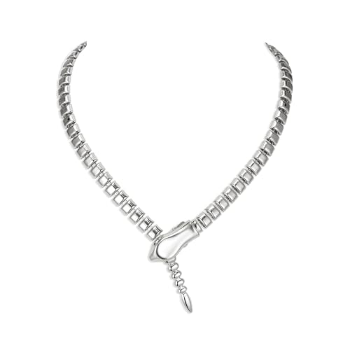 FANZE Snake Necklace for Women，Adjustable Punk Gold Snake Choker Necklace Halloween Gifts Party Multi-Purpose Jewelry - color: Sliver