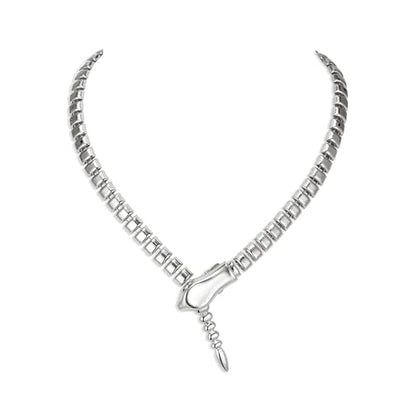 FANZE Snake Necklace for Women，Adjustable Punk Gold Snake Choker Necklace Halloween Gifts Party Multi-Purpose Jewelry - color: Sliver