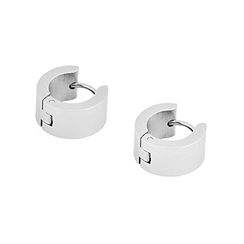 Small Hoop Huggie Earrings For Mens Womens - color: Silver