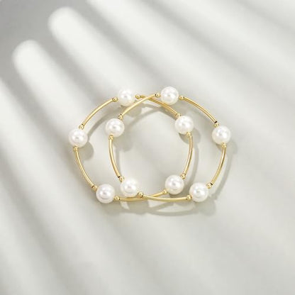 Elegance 11 designs 10mm Crystal White Pearl Blessing Bracelet - style: style-2pcs