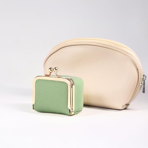 Zivyes Mini Jewelry Box Travel Small Coin Purse Organizer Case Genuine Leather Tiny Size (B-green) - color: B-Green-Standard