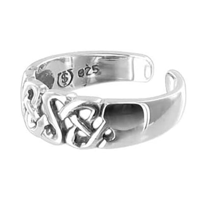 Gem Avenue 925 Sterling Silver Toe Rings Collections – Beach, Celtic, Heart, Dolphin, Flower & More Designs for Women – Elegant Adjustable Summer Jewelry - style: Style 9