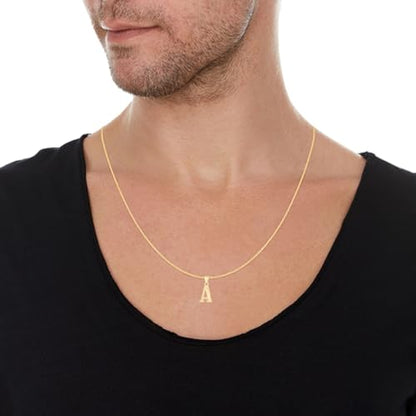 Floreo 10k Yellow Gold 0.45" Personalized Lighting Alphabet Letter A - Z Initial Charm Pendant with optional Extendable Chain Necklace - size: Pendant Only, style: - A -