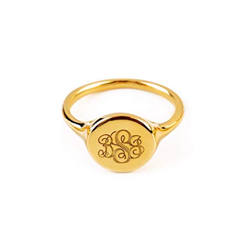 Elegant Jewel Box Women Oval signet ring in solid Gold 9k, 14k, & 18k, Personalized gold chevalier ring, Custom Initial engraved, Personalized jewelry for Birthday, RN377