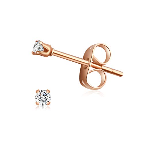 FOSIR 10 Pairs Tiny Womens Surgical Stainless Steel Clear Cubic Zirconia Stud Earrings, Hypoallergenic 316L Earrings Set - style: 2mm-6 pair-R