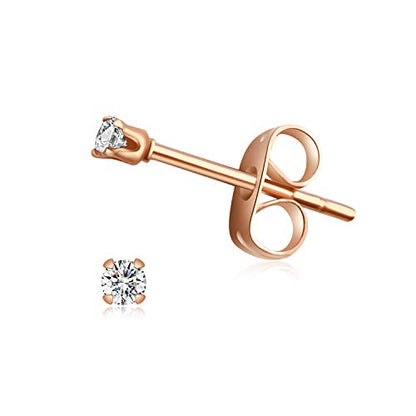 FOSIR 10 Pairs Tiny Womens Surgical Stainless Steel Clear Cubic Zirconia Stud Earrings, Hypoallergenic 316L Earrings Set - style: 2mm-6 pair-R