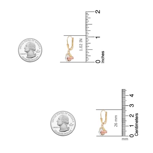 LeCalla 925 Sterling Silver Leverback Drop Earrings | Lightweight Italian Teardrop Dangle Earring for Women - color: Love-Knot Drop