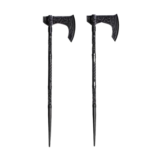 2PCS Retro Viking Axe Hair Sticks – Black Metal Hairpins for Women, Gothic Hair Accessories for Thick Hair, Halloween & Renaissance Festival (ZRTL21) - color: ZRTL21