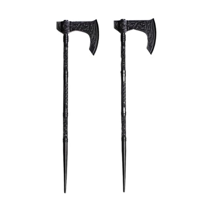 2PCS Retro Viking Axe Hair Sticks – Black Metal Hairpins for Women, Gothic Hair Accessories for Thick Hair, Halloween & Renaissance Festival (ZRTL21) - color: ZRTL21