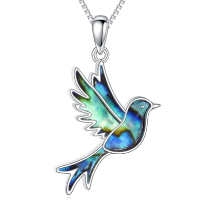 Hummingbird Necklace for Women 925 Sterling Silver Hummingbird Jewelry Bird Pendant Birthday Gifts for Her