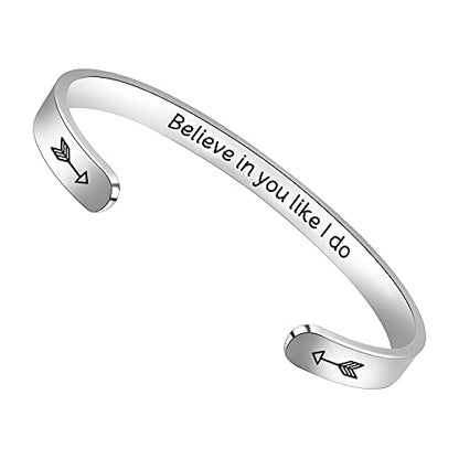 Btysun Bracelets for Women Mothers Day Bracelet Gifts from Daughter Inspirational Gifts for Women Graduation Gifts for Her Motivational Birthday Cuff Bangle Friendship Personalized Mantra Jewelry… - style: 1 Believe in you like I do