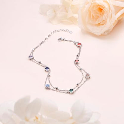 Anklets for Women 925 Sterling Silver Blue Evil Eye Infinity Butterfly Adjustable Multilayer Layered Summer Beach Ankle Bracelet Foot Chain Jewelry for Women - style: Chakra