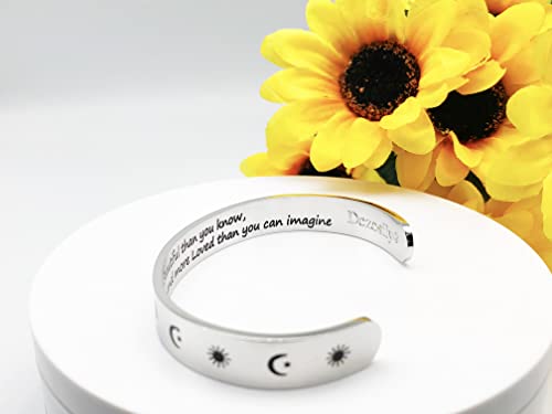 Dczosily Inspirational Bracelets for Women Stainless Steel Cuff Bracelet Engraved Jewelry Motivational Bangles Personalized Gifts for Best Friend/Mom - style: Mom-10mm-You're more Beautiful than you know, more Talented....more Loved than you can imagine