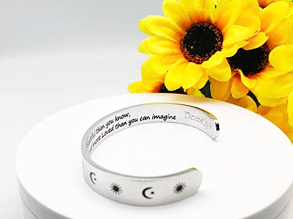 Dczosily Inspirational Bracelets for Women Stainless Steel Cuff Bracelet Engraved Jewelry Motivational Bangles Personalized Gifts for Best Friend/Mom - style: Mom-10mm-You're more Beautiful than you know, more Talented....more Loved than you can imagine