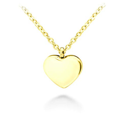 555Jewelry Womens Stainless Steel Love Cute Heart Shape Dainty Pendant Necklace - color: Yellow Gold