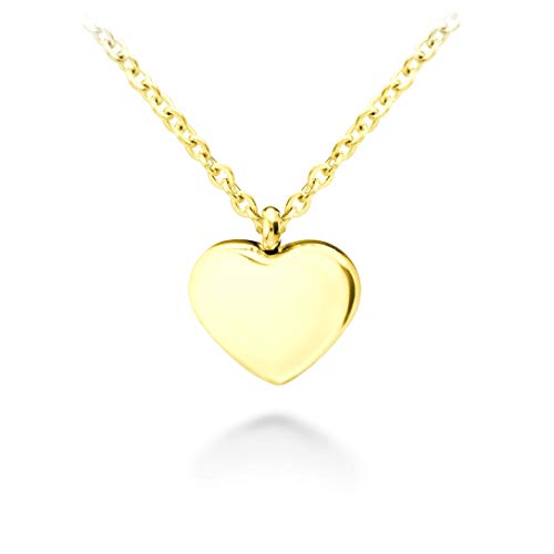 555Jewelry Womens Stainless Steel Love Cute Heart Shape Dainty Pendant Necklace - color: Yellow Gold