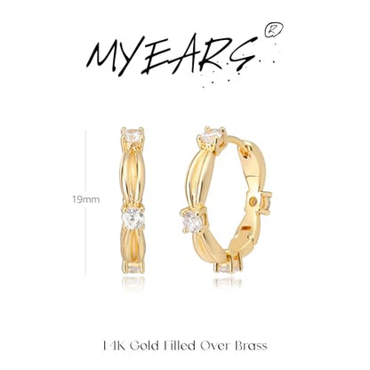 MYEARS Women Earrings Gold Huggie Hoop 14K Small Simple Hypoallergenic Everyday Jewelry - style: Knot