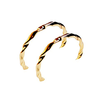 Hoop Invisible Clip On Earrings for Women Not Pierced Gold Small Twisted Hoop Comfortable Silver Large Clip On Earrings - color: 30mm Gold