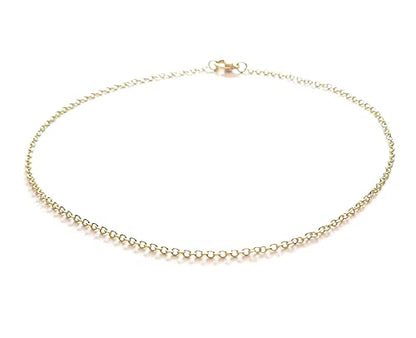 10 Inch Minimalist Anklet Plated Gold Fine Link Stainless Steel Chain Stylish Cable Style Ankle Bracelet Gift Boxed