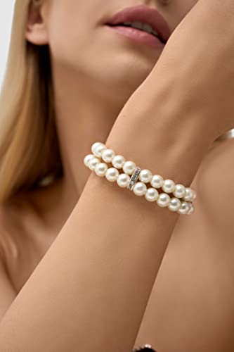 BABEYOND 1920s Flapper Imitation Pearl Bracelet Great Gatsby Pearl Bracelet Roaring 20s Accessories Jewelry Set - style: 2layer