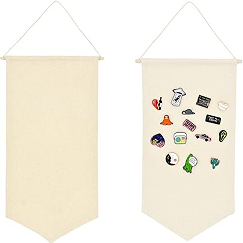 2pcs Cotton Canvas Wall-Mounted Brooch,Wall Hanging Jewelry Display Storage Set for Pin and Brooch Collections (B) - color: B