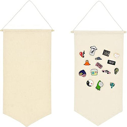 2pcs Cotton Canvas Wall-Mounted Brooch,Wall Hanging Jewelry Display Storage Set for Pin and Brooch Collections (B) - color: B