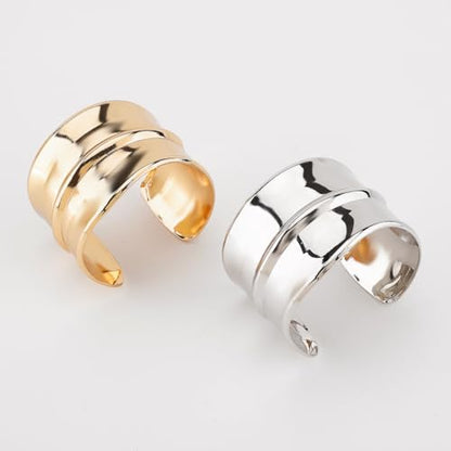 MIFYNN Chunky Cuff Bangle Bracelets for Women Geometric Opening Bracelet Irregular Minimalist Statement Bracelets Open Wide Bangle Arm Cuff Upper Arm Punk Jewelry
