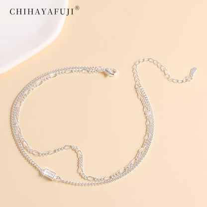 Sterling Silver Ankle Bracelets for Women 14K Gold Waterproof Layered Braided Chain Knot Charm Stackable Adjustable Non Tarnish Anklets Bracelet for Summer Beach Jewelry Gift - color: silverB