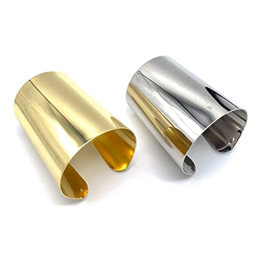 COLORFUL BLING Hammered Smooth Polished Open Wide Cuff Bangle Bracelet for Women Adjustable Wrist Cuff Wrap Punk Bracelet Tassel Wristband Jewelry - color: long gold