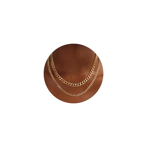 Moodear Layered Necklace for Women 14K Gold Plated/Silver Plated Cuban Link | Paperclip Chain Toggle Clasp, Chunky Layered Design, Fashion Jewelry, Daily Wear & Special Occasions - style: Gold Chain Necklace